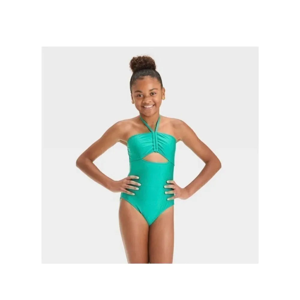Art  Class Girls' Shining Bright Solid One Piece Swimsuit size 8